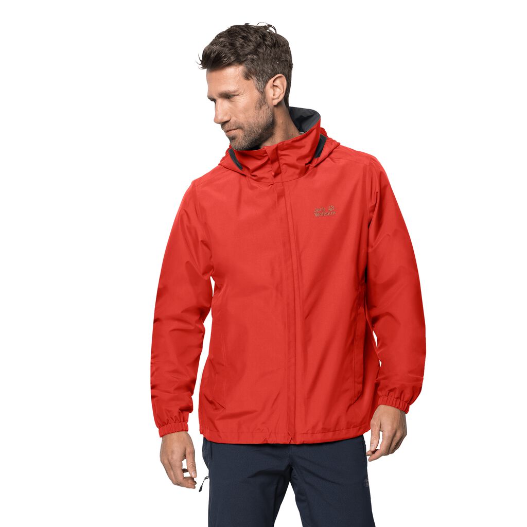 Jack Wolfskin STORMY POINT αδιάβροχο μπουφάν ανδρικα πορτοκαλι κοκκινα | GR9610577